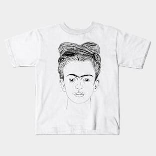 Frida Kahlo Line Sketch Kids T-Shirt